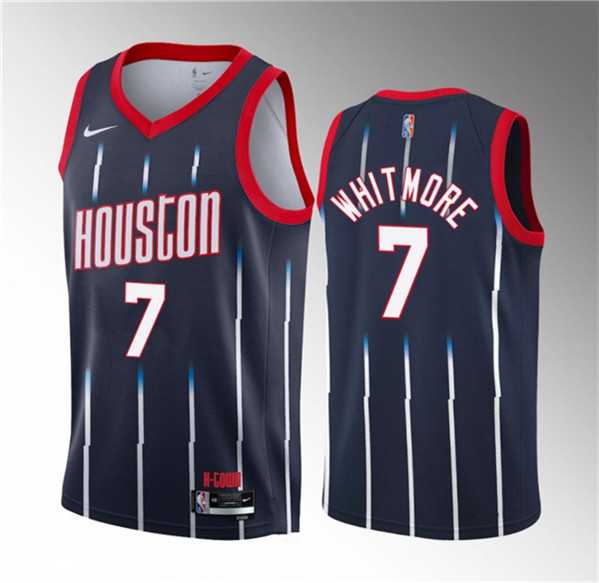 Men's Houston Rockets #7 Cam Whitmore Navy 2023 Draft Classic Edition Stitched Basketball Jersey Dzhi